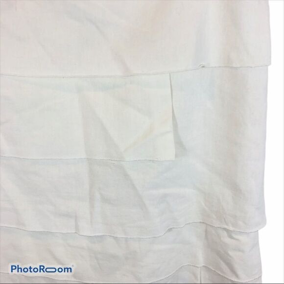 Larry Levine White Linen Blend Layer Skirt size 10 - Picture 2 of 9